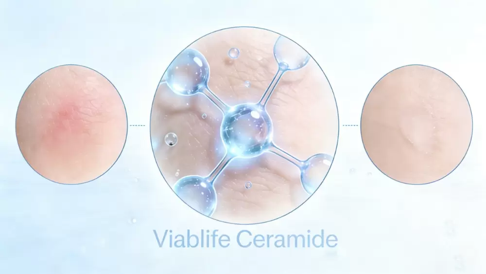 Effetto lenitivo &middot; La ceramide Viablife allevia il rossore della pelle